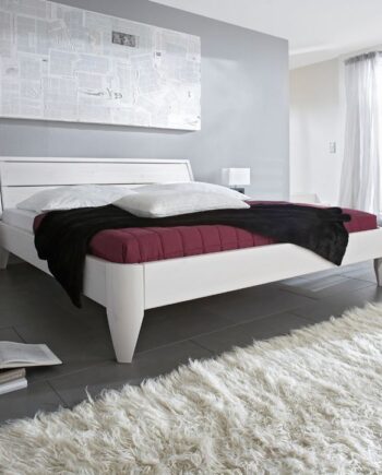 Tjørnbo  Easy Sleep Sengeramme Med Gavl   Knastfri Fyr   Hvid Eller Lud Olie-hvid Lakeret-200x210