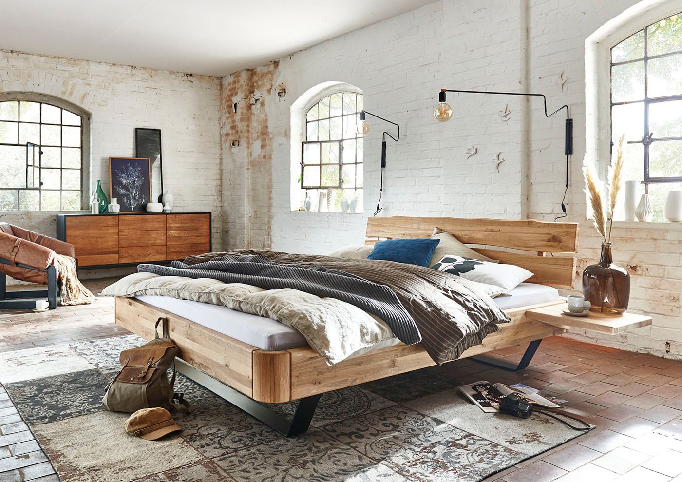 Tjørnbo Seng Nr Med Metalben Massiv Eg Easy Sleep Model-eg Bianco-200x220