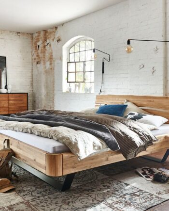 Tjørnbo  Seng Nr    Med Metalben   Massiv Eg   Easy Sleep Model-eg Bianco-140x220