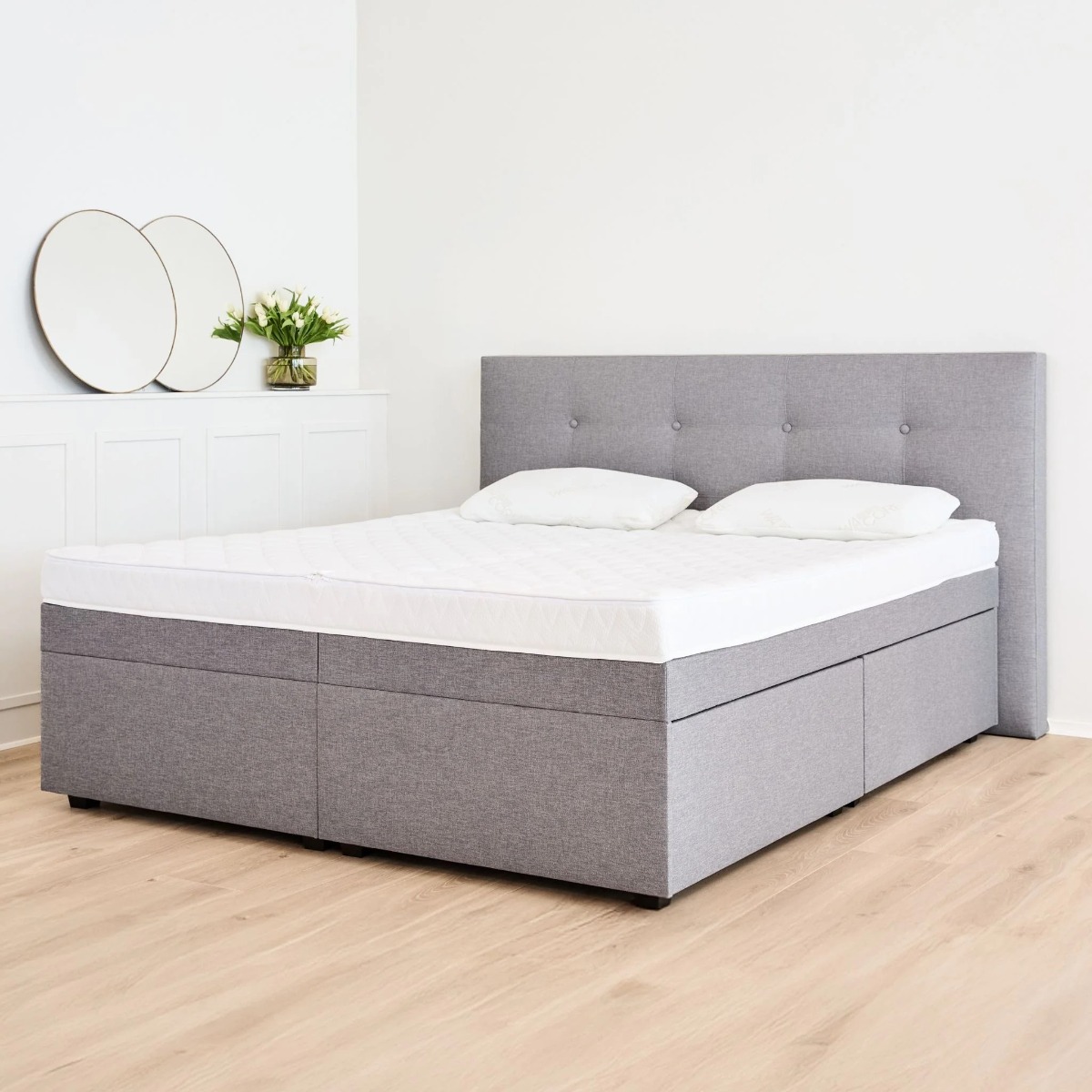 Wacore Kent Vandseng Boxsenge Hovedpude Largeook Og Smarte Opbevaringsløsninger-180x200-tec -dual Dele