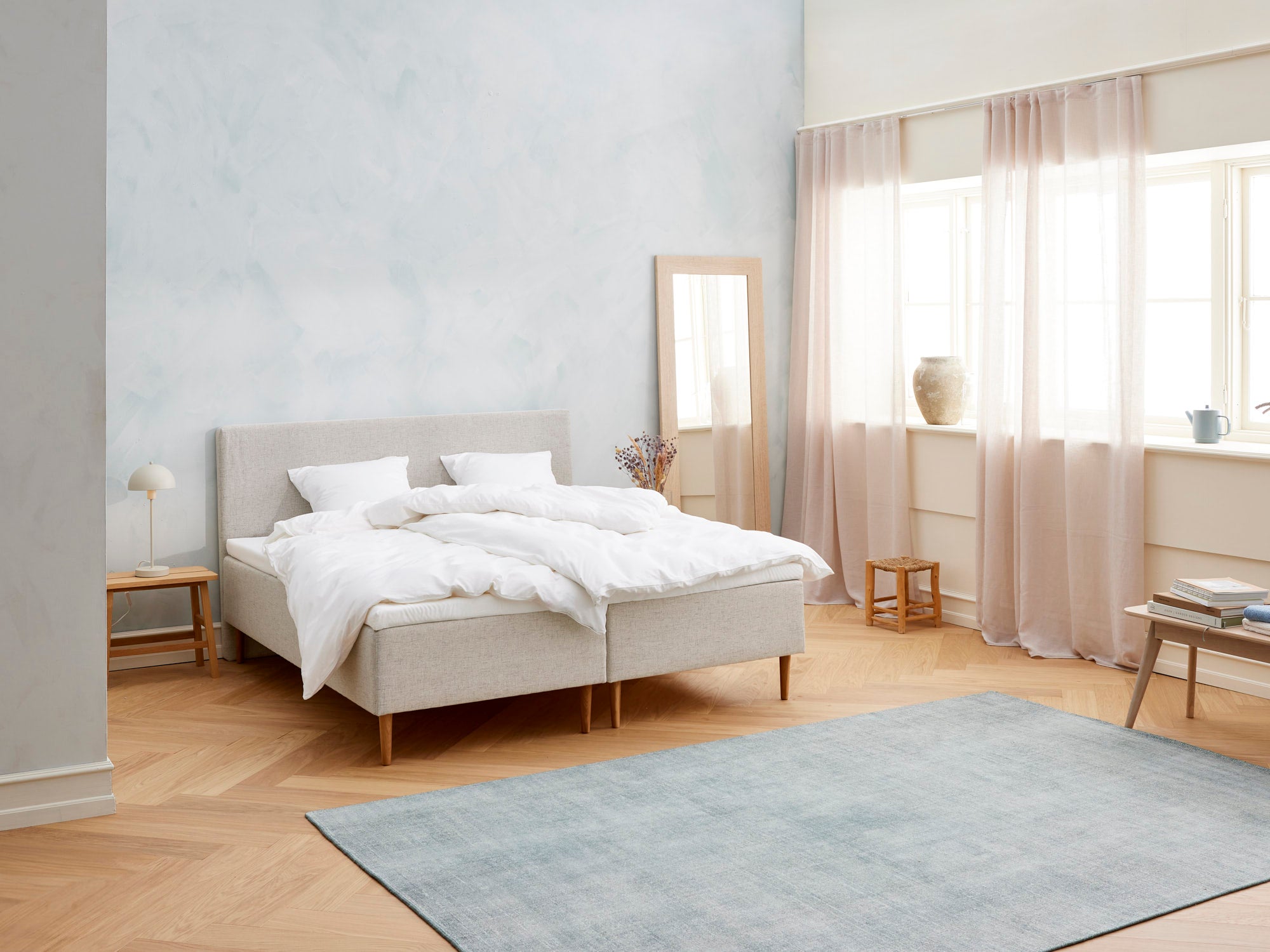 Fabrikkens Kølende Boxmadras Sand 180x210 Cm