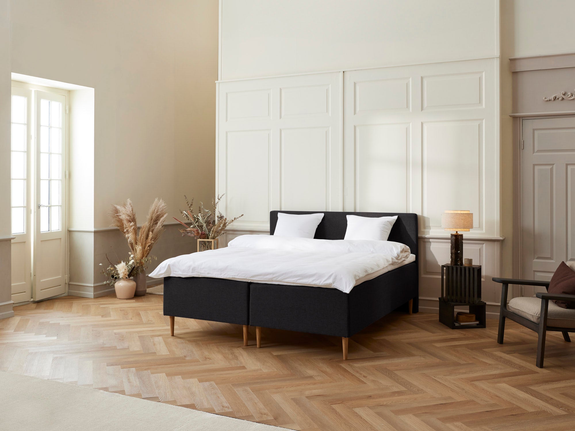 Fabrikkens Luksus Boxmadras Sort 210x210 Cm