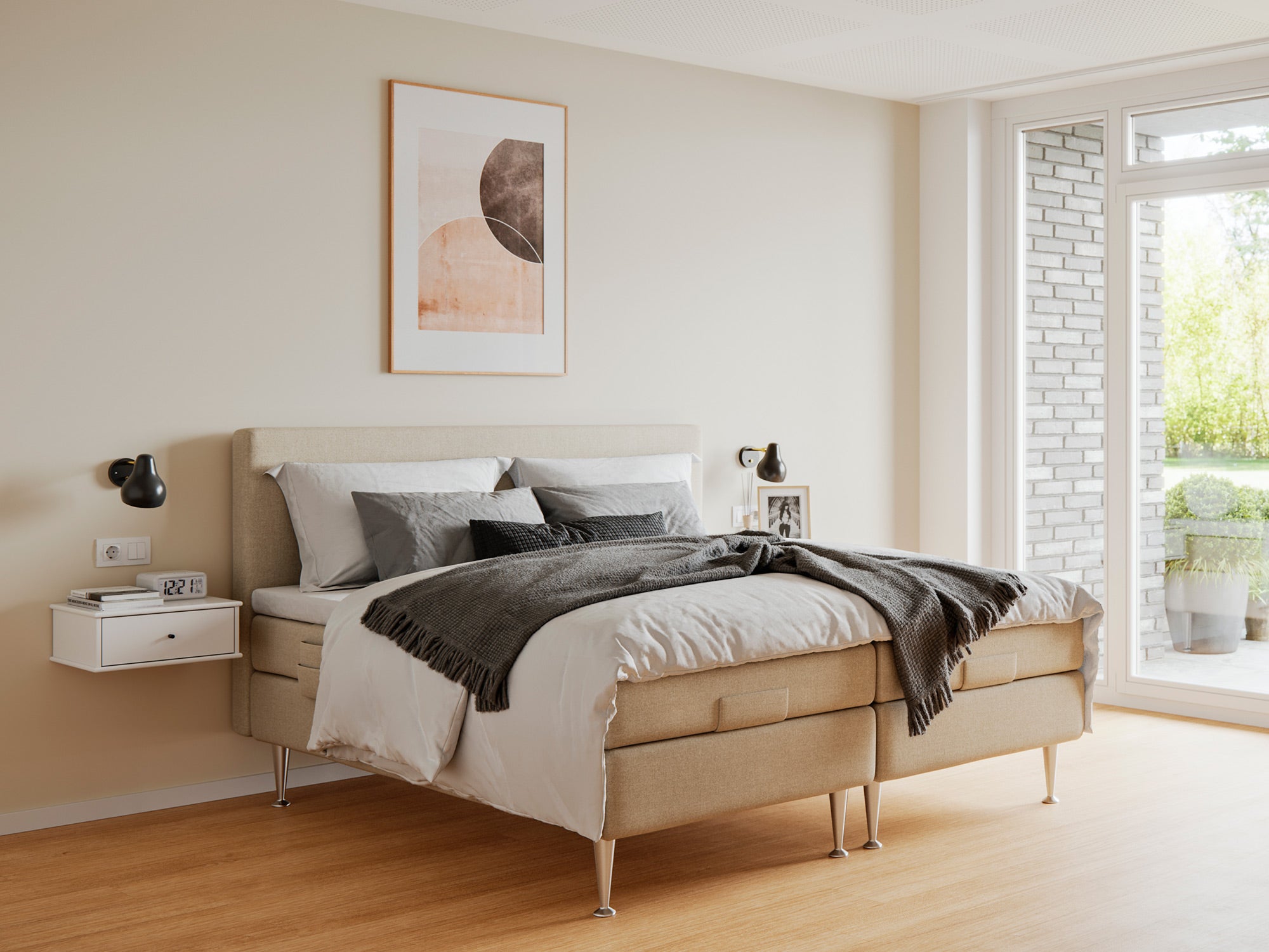 Fabrikkens Platin Elevation Sand 180x200 Cm