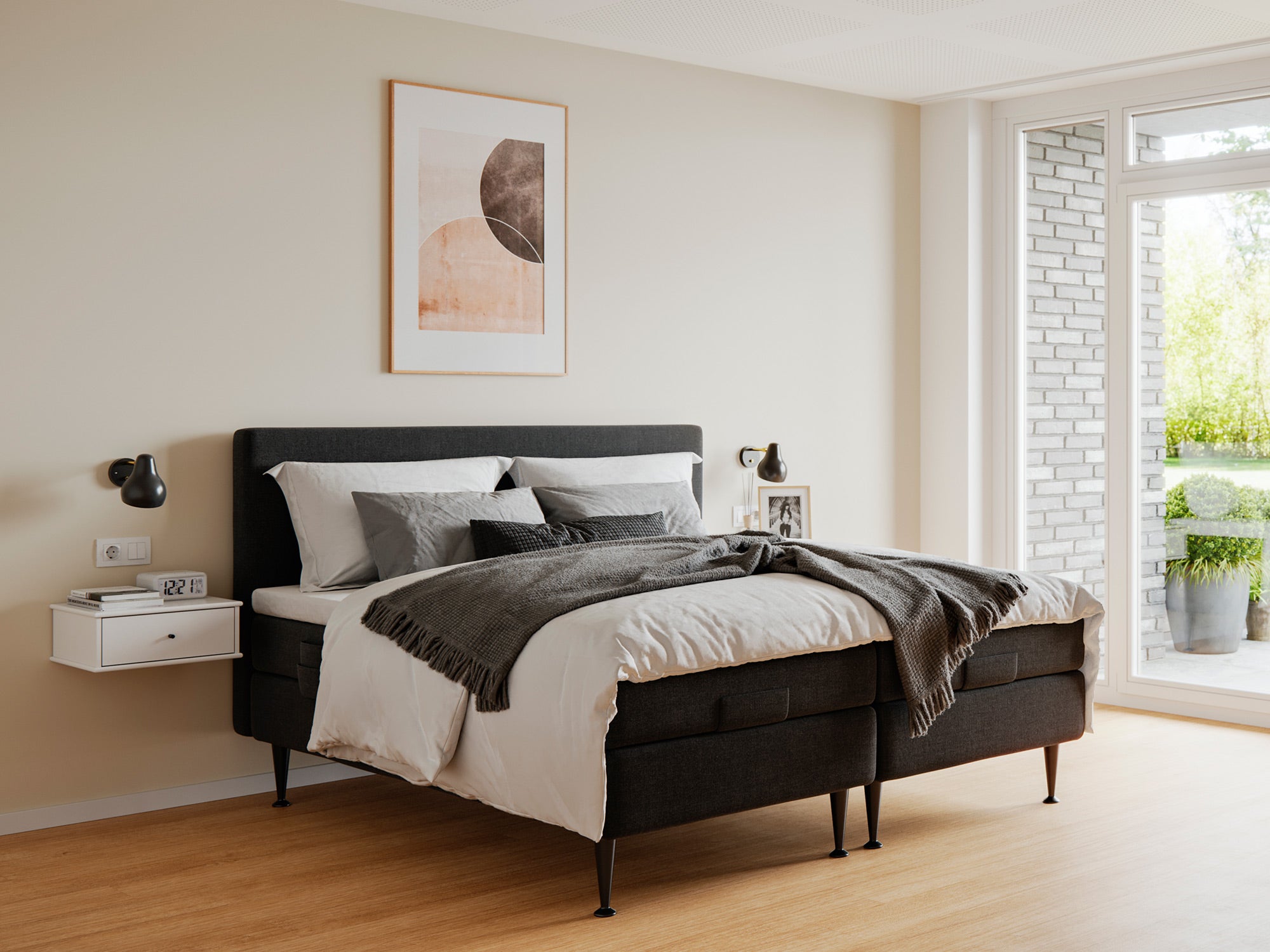 Fabrikkens Platin Elevation Sort 160x200 Cm