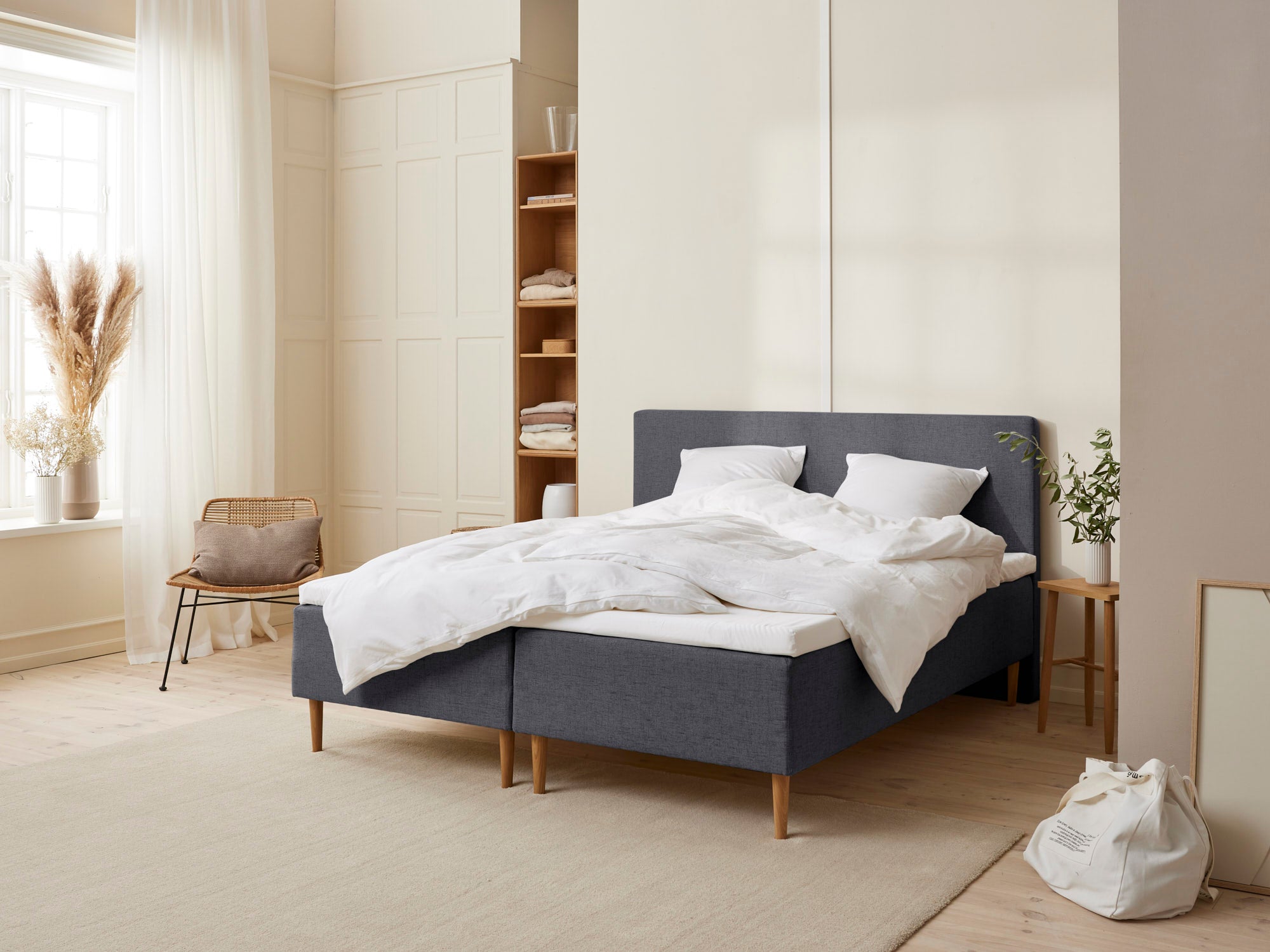Fabrikkens Trykaflastende Boxmadras Antracit 160x200 Cm