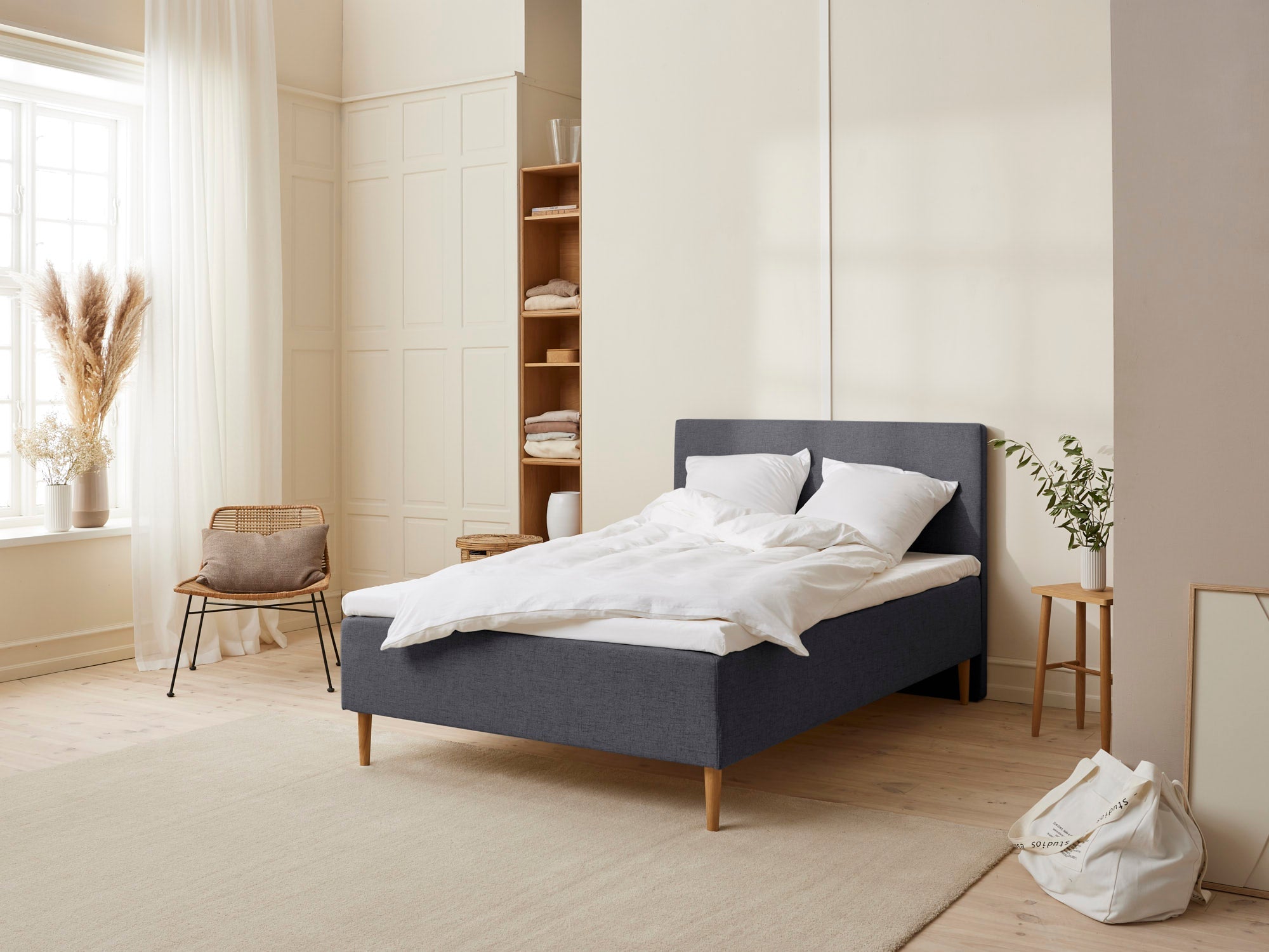 Fabrikkens Trykaflastende Boxmadras Antracit 105x210 Cm