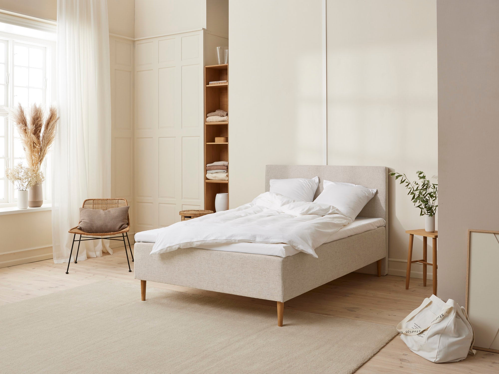 Fabrikkens Trykaflastende Boxmadras Sand 120x200 Cm
