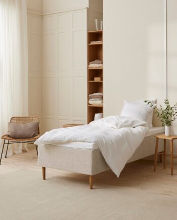 Fabrikkens Trykaflastende   Boxmadras  Sand  80x200 Cm