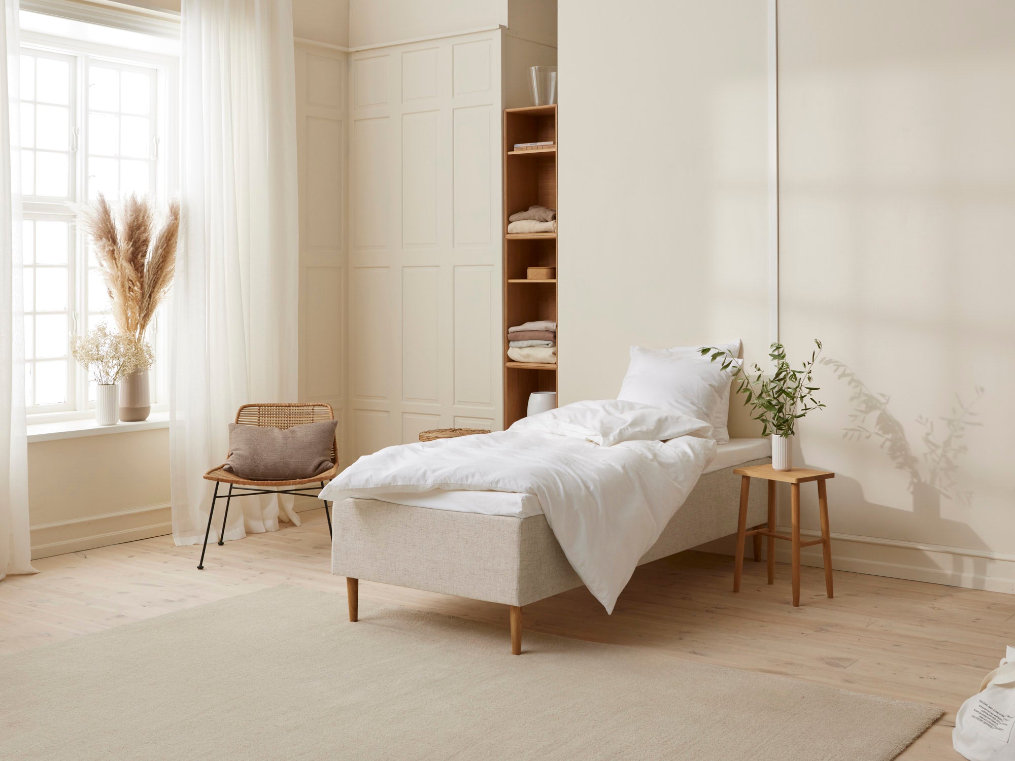 Fabrikkens Trykaflastende Boxmadras Sand 80x200 Cm