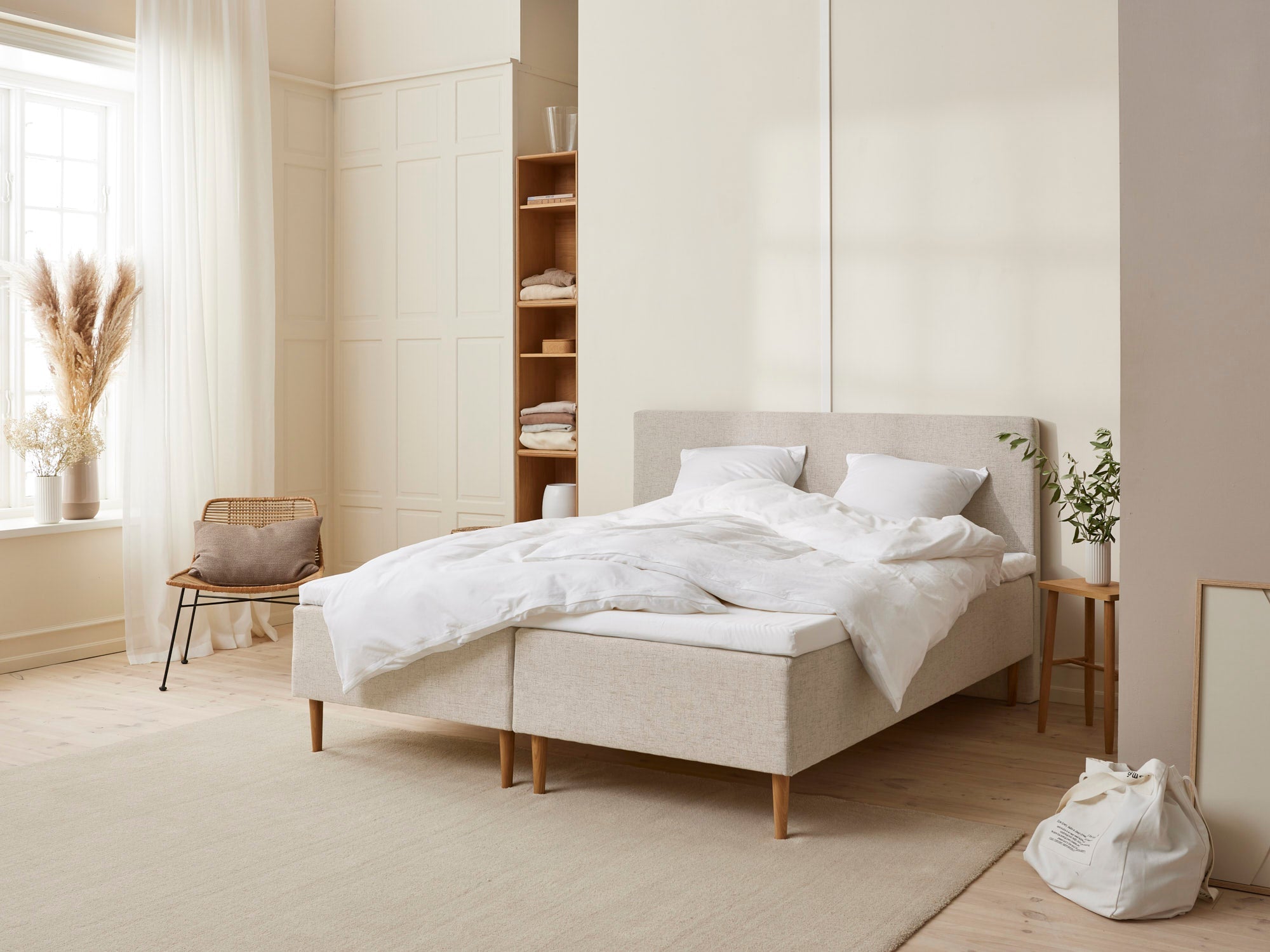 Fabrikkens Trykaflastende Boxmadras Sand 180x200 Cm