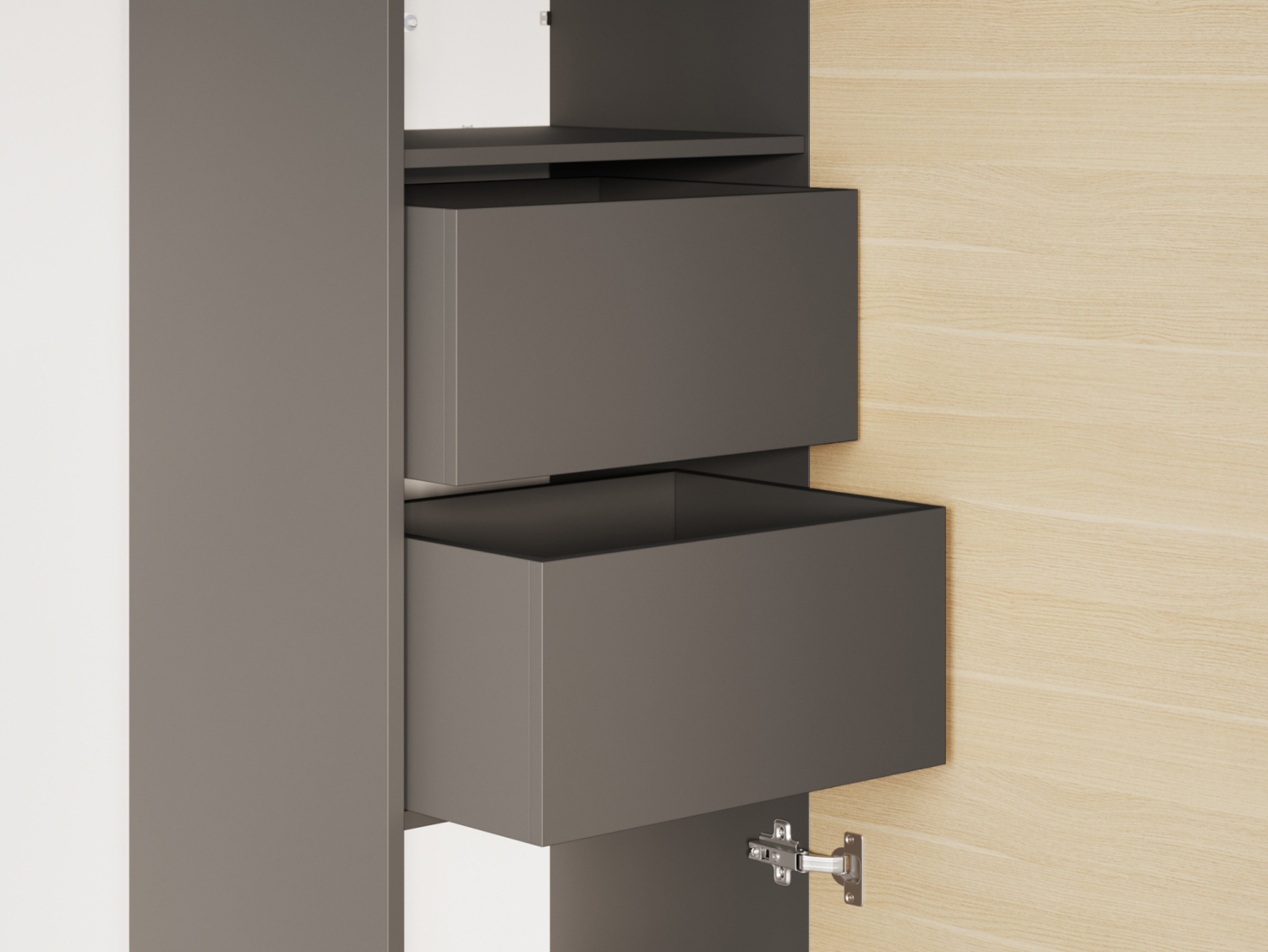 M1 Skab Høj Model 50cm Farve Skab: Antracit Front: Kejser Eg