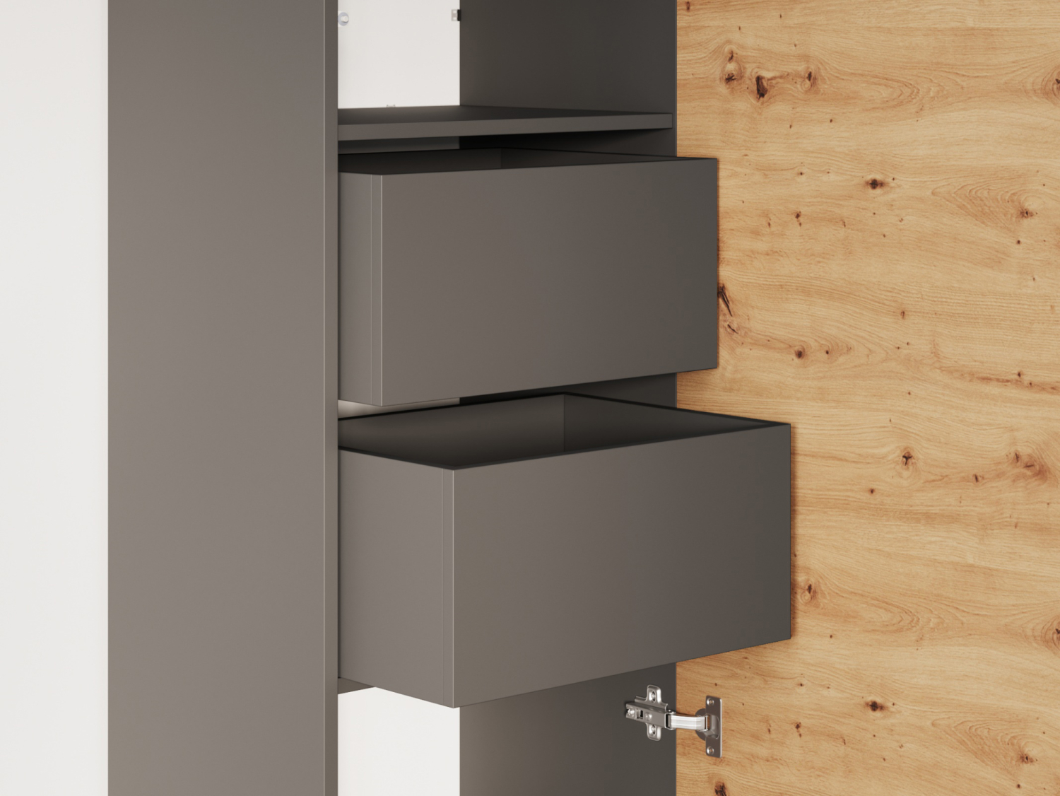 M1 Skab Høj Model 50cm Farve Skab: Antracit Front: Vild Eg