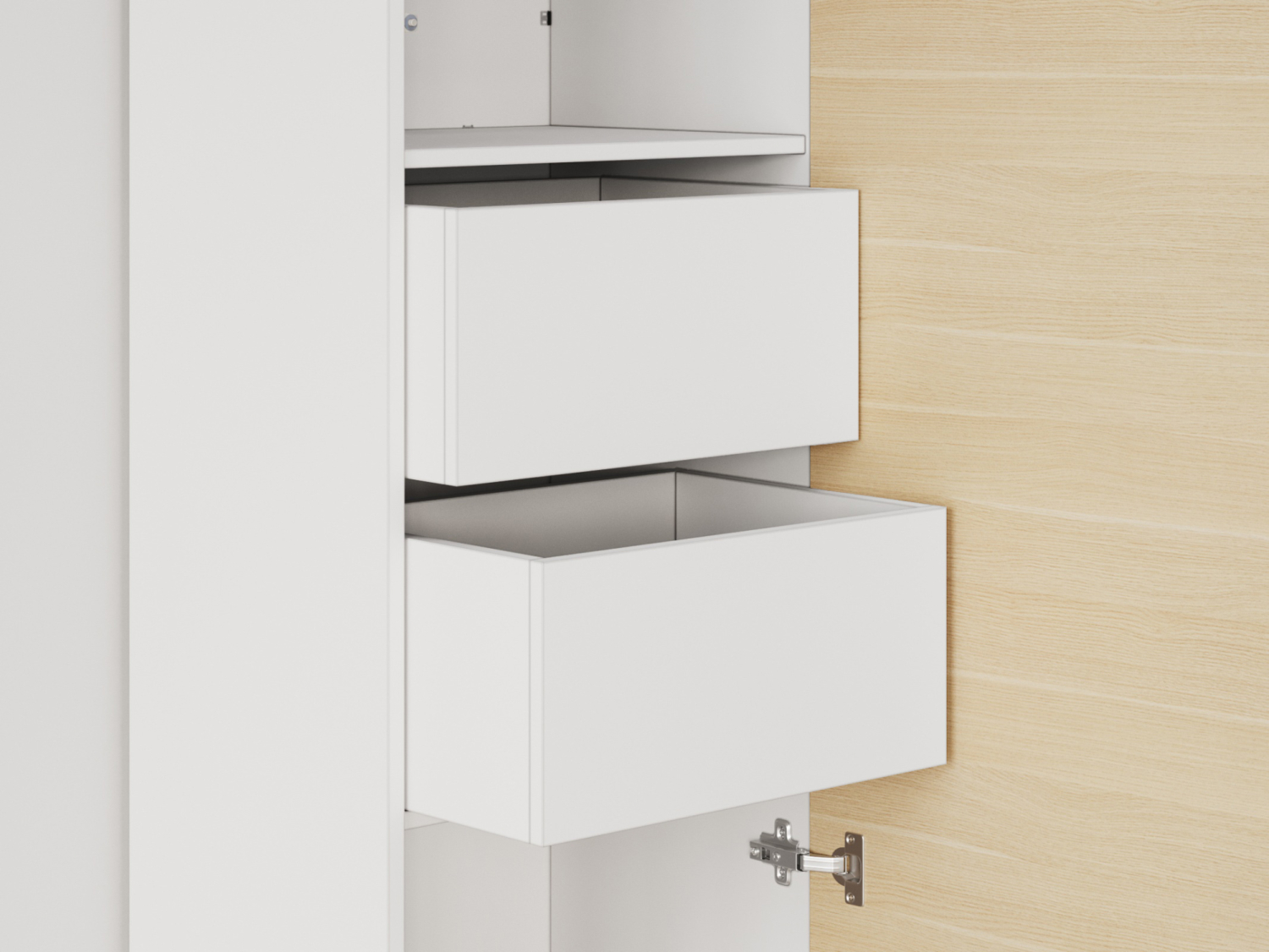 M1 Skab Høj Model 50cm Farve Skab: Hvid Front: Kejser Eg