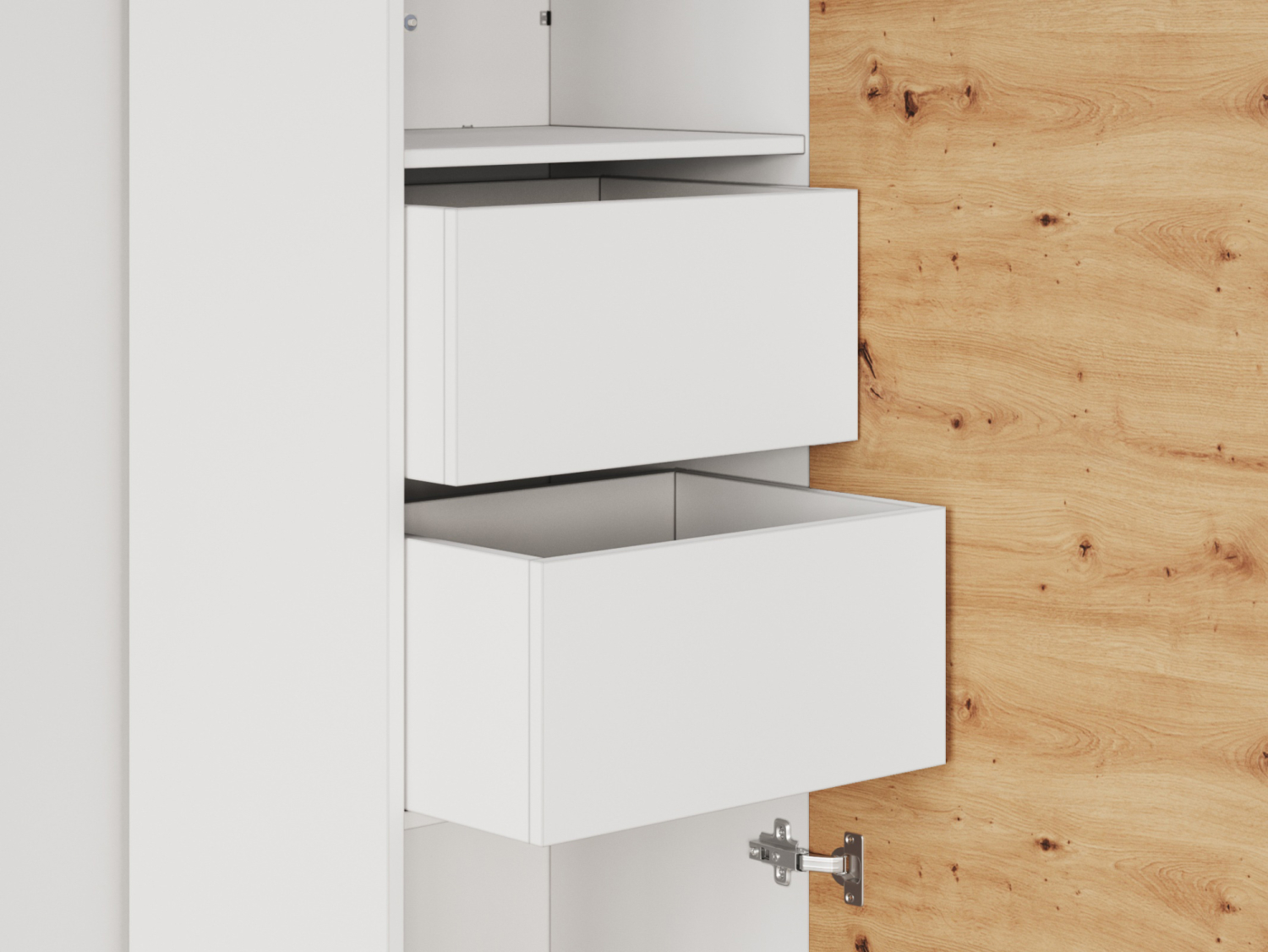 M1 Skab Høj Model 50cm Farve Skab: Hvid Front: Vild Eg