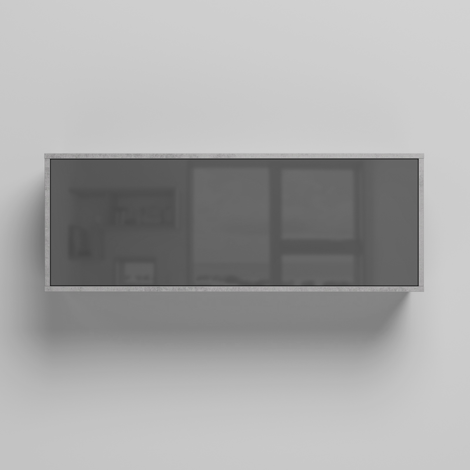 Nordic Overskab Lav Model 110cm Farve Skab: Beton Front: Antracit Højglans
