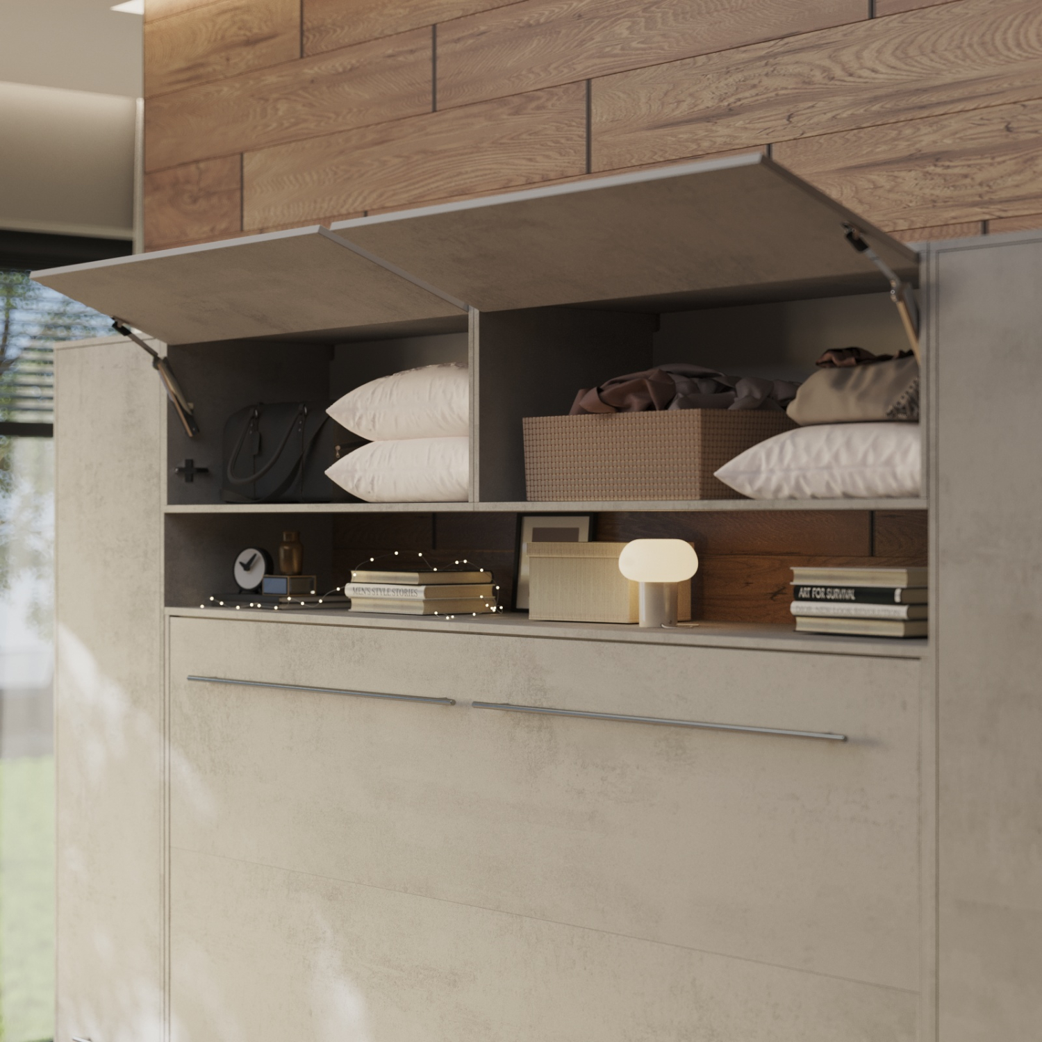 Nordic Overskab Lav Model 110cm Farve Skab: Beton Front: Beton