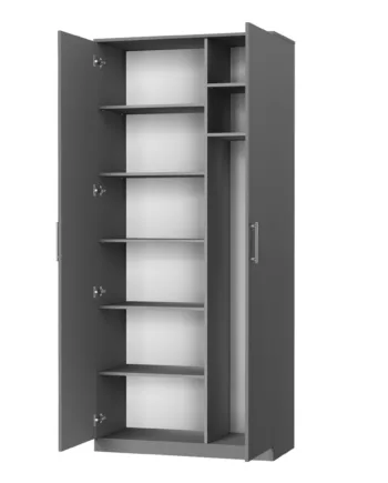 Nordic Skab  Høj Model  100cm Farve Skab: Antracit  Front: Antracit