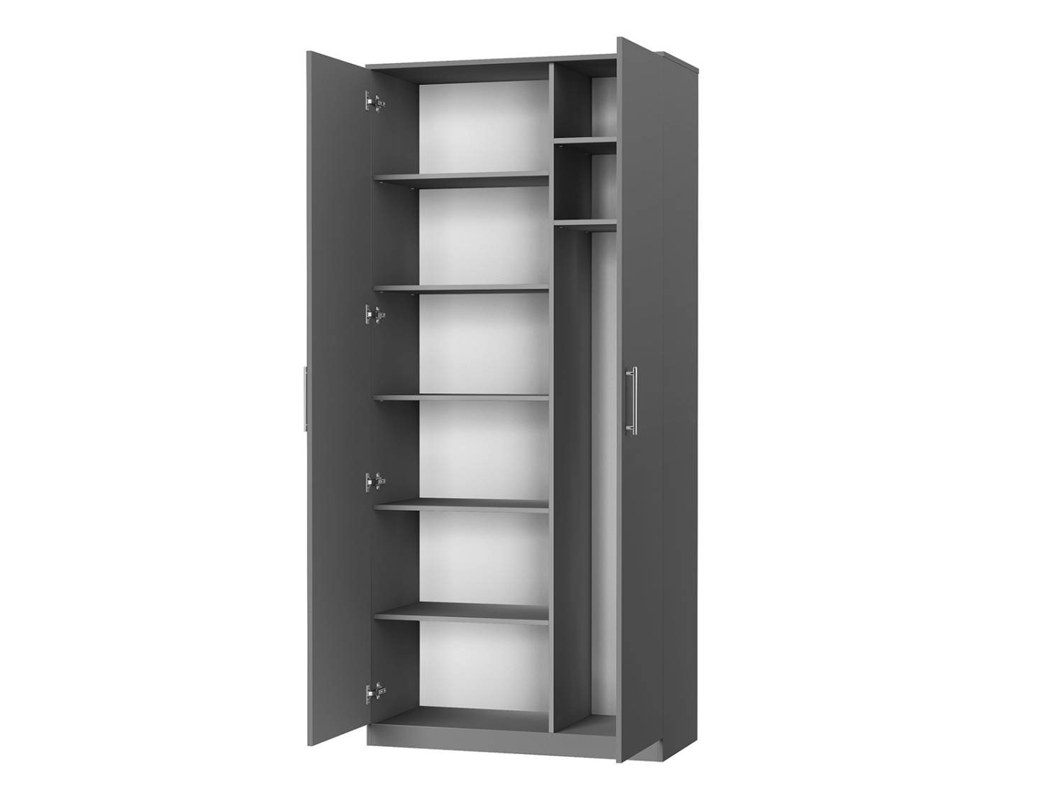 Nordic Skab  Høj Model  100cm Farve Skab: Antracit  Front: Antracit