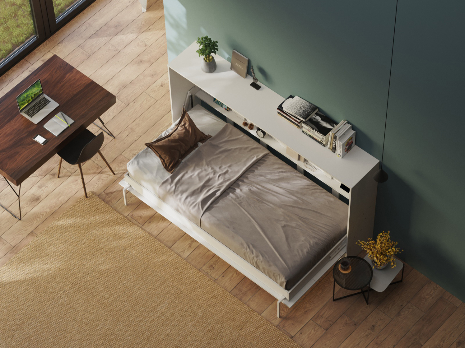 Classic Skabsseng  Lav Model 100x200cm Farve Skab: Hvid  Front: Hvid