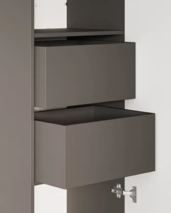 M1 Skab  Høj Model  50cm Farve Skab: Antracit  Front: Hvid