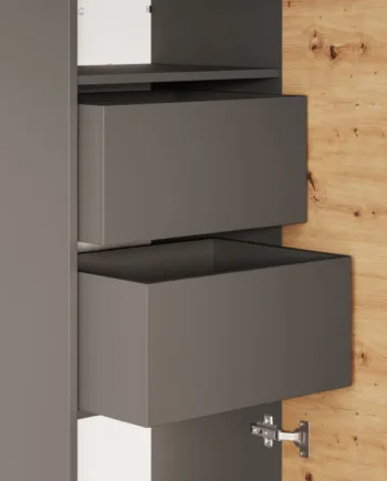 M1 Skab  Høj Model  50cm Farve Skab: Antracit  Front: Vild Eg