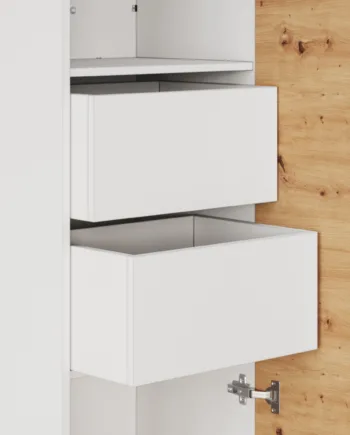 M1 Skab  Høj Model  50cm Farve Skab: Hvid  Front: Vild Eg