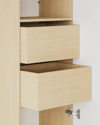 M1 Skab  Høj Model  50cm Farve Skab: Kejser Eg  Front: Hvid