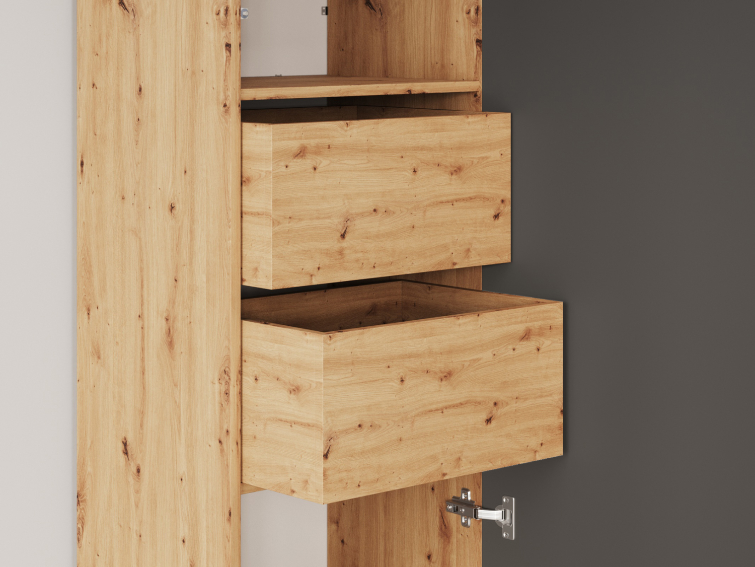M1 Skab Høj Model 50cm Farve Skab: Vild Eg Front: Antracit