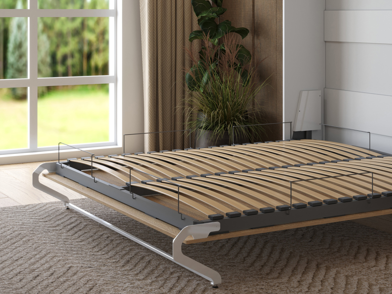 M1 Skabsseng  Høj Model 160x200cm Farve Skab: Hvid  Front: Hvid