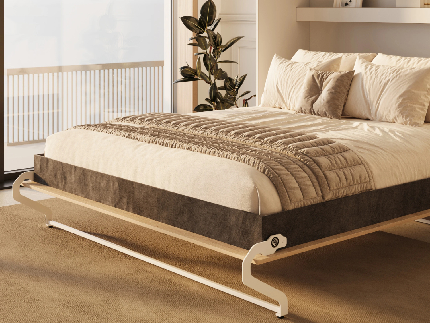 M3 Skabsseng Høj Model 160x200cm Farve Skab: Hvid Front: Kejser Eg