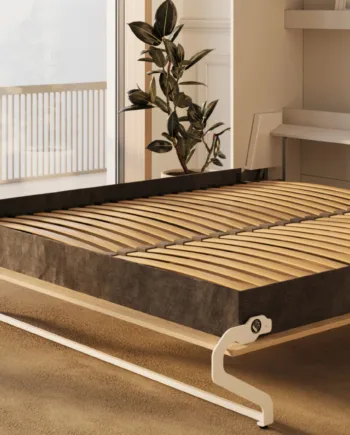 M3 Skabsseng  Høj Model 180x200cm Farve Skab: Hvid  Front: Kejser Eg