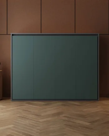 M2 Skabsseng  Lav Model 160x200cm Farve Skab: Antracit  Front: Grøn