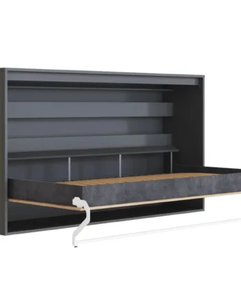 M2 Skabsseng  Lav Model 100x200cm Farve Skab: Antracit  Front: Vild Eg