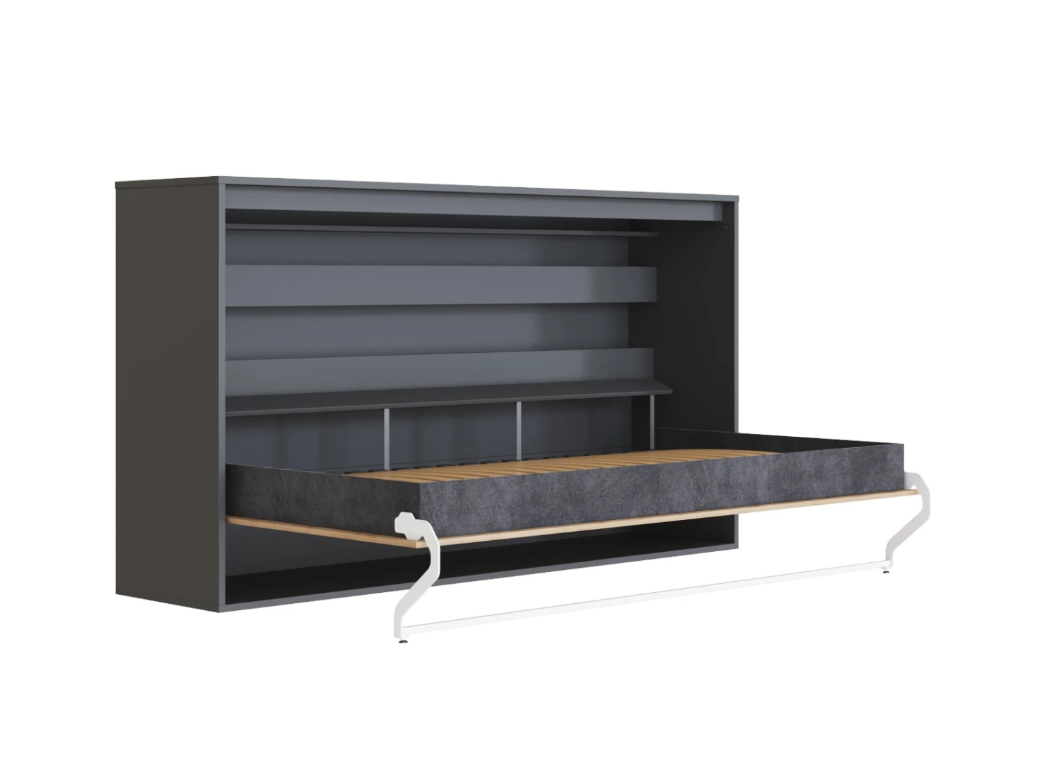 M2 Skabsseng Lav Model 100x200cm Farve Skab: Antracit Front: Vild Eg