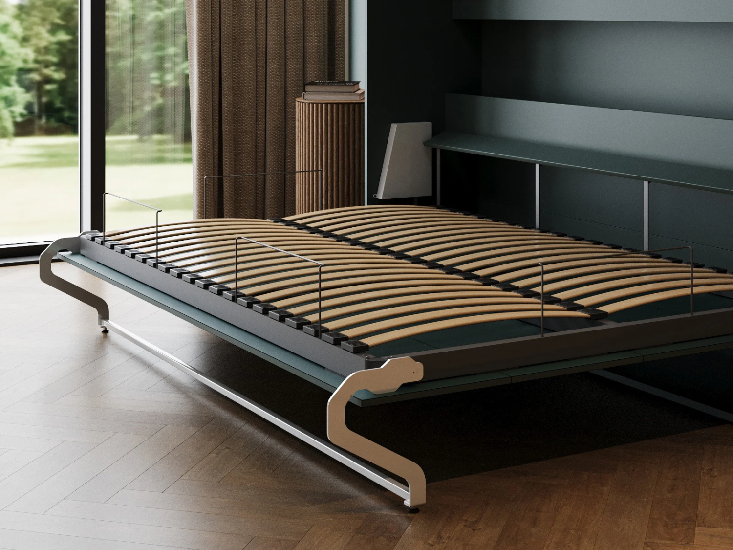 M2 Skabsseng Lav Model 100x200cm Farve Skab: Grøn Front: Grøn