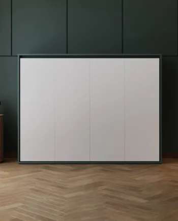 M2 Skabsseng  Lav Model 160x200cm Farve Skab: Grøn  Front: Hvid