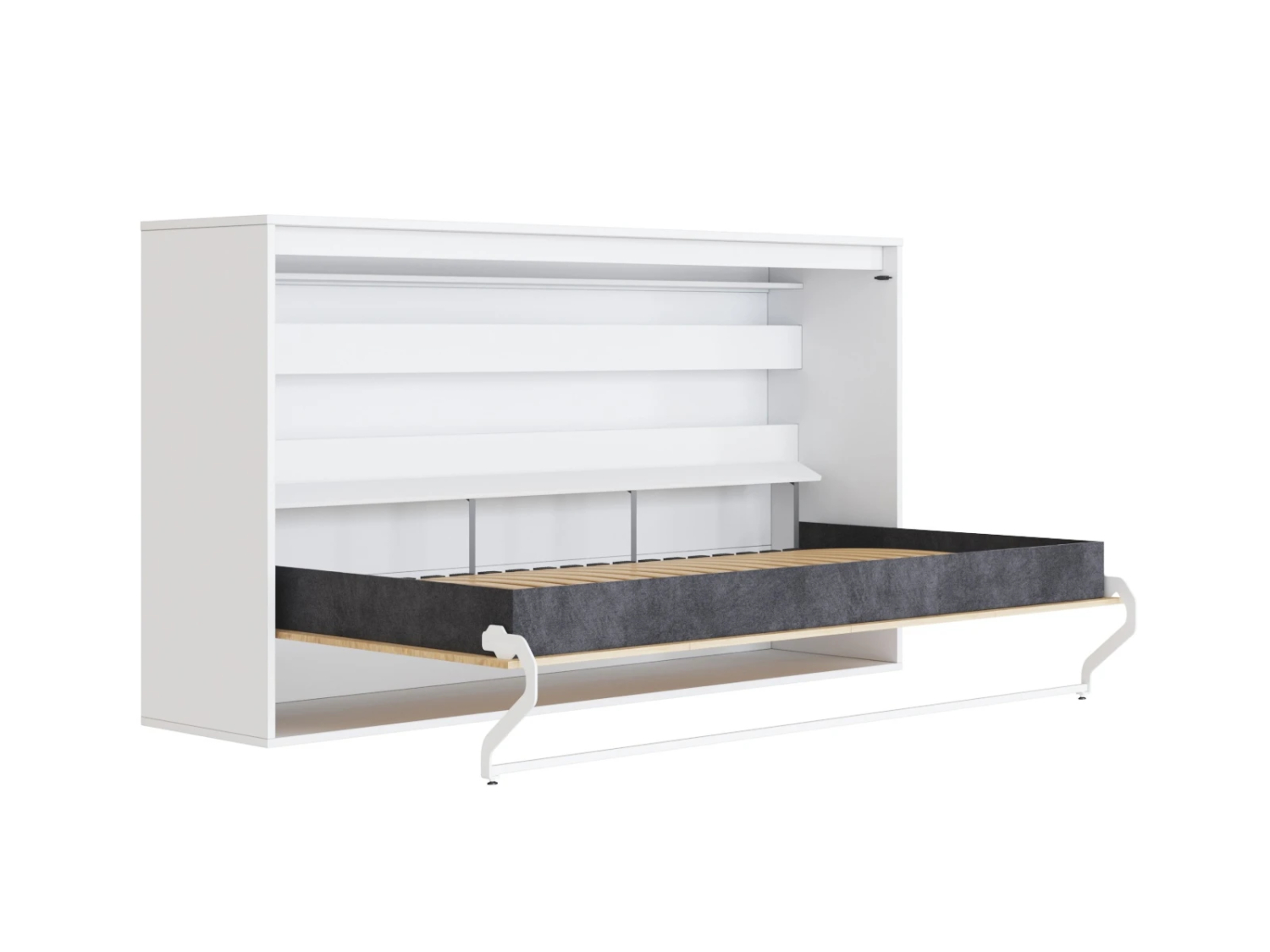 M2 Skabsseng Lav Model 100x200cm Farve Skab: Hvid Front: Kejser Eg