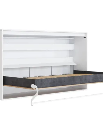 M2 Skabsseng  Lav Model 100x200cm Farve Skab: Hvid  Front: Vild Eg