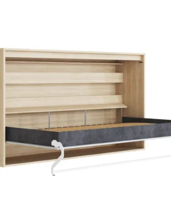 M2 Skabsseng  Lav Model 100x200cm Farve Skab: Kejser Eg  Front: Grå