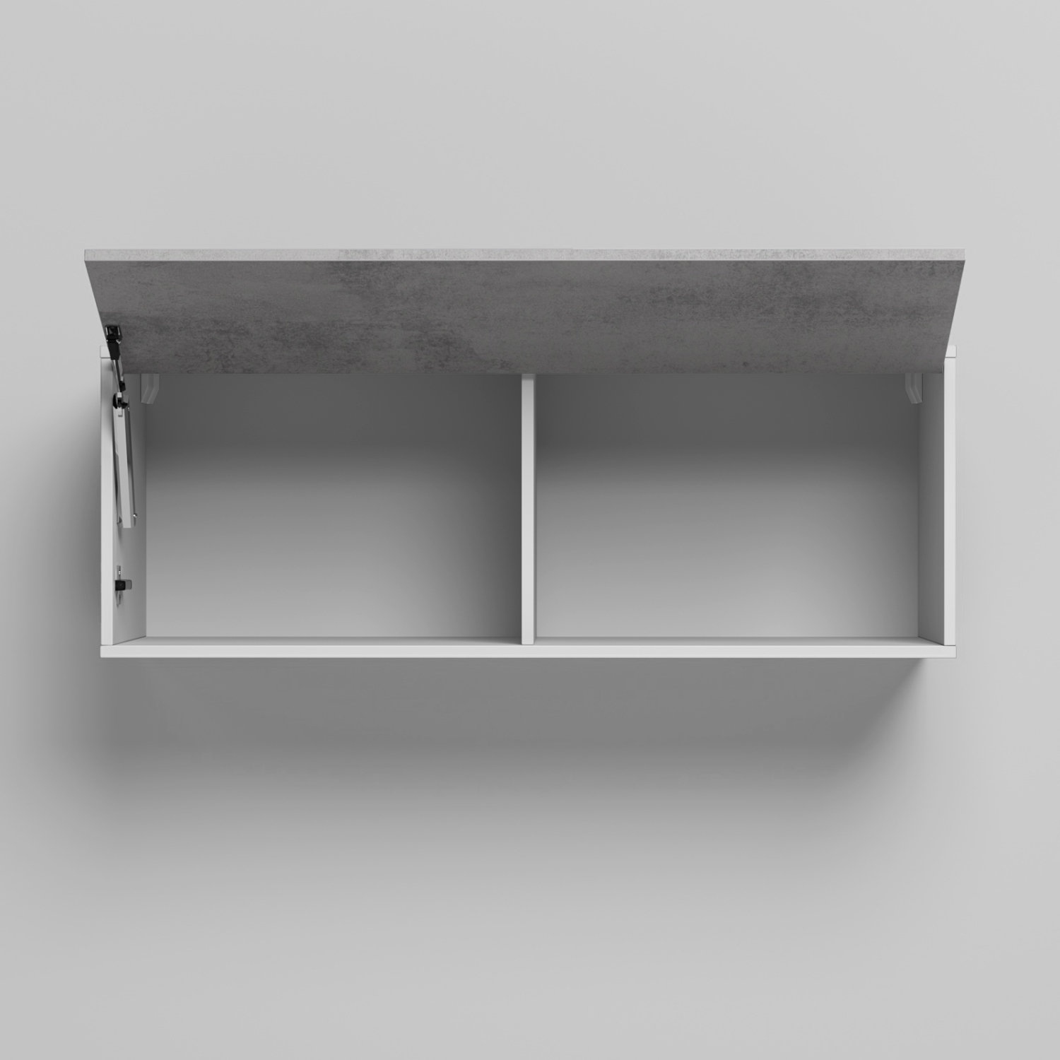 Nordic Overskab  Lav Model  110cm Farve Skab: Hvid  Front: Antracit Højglans