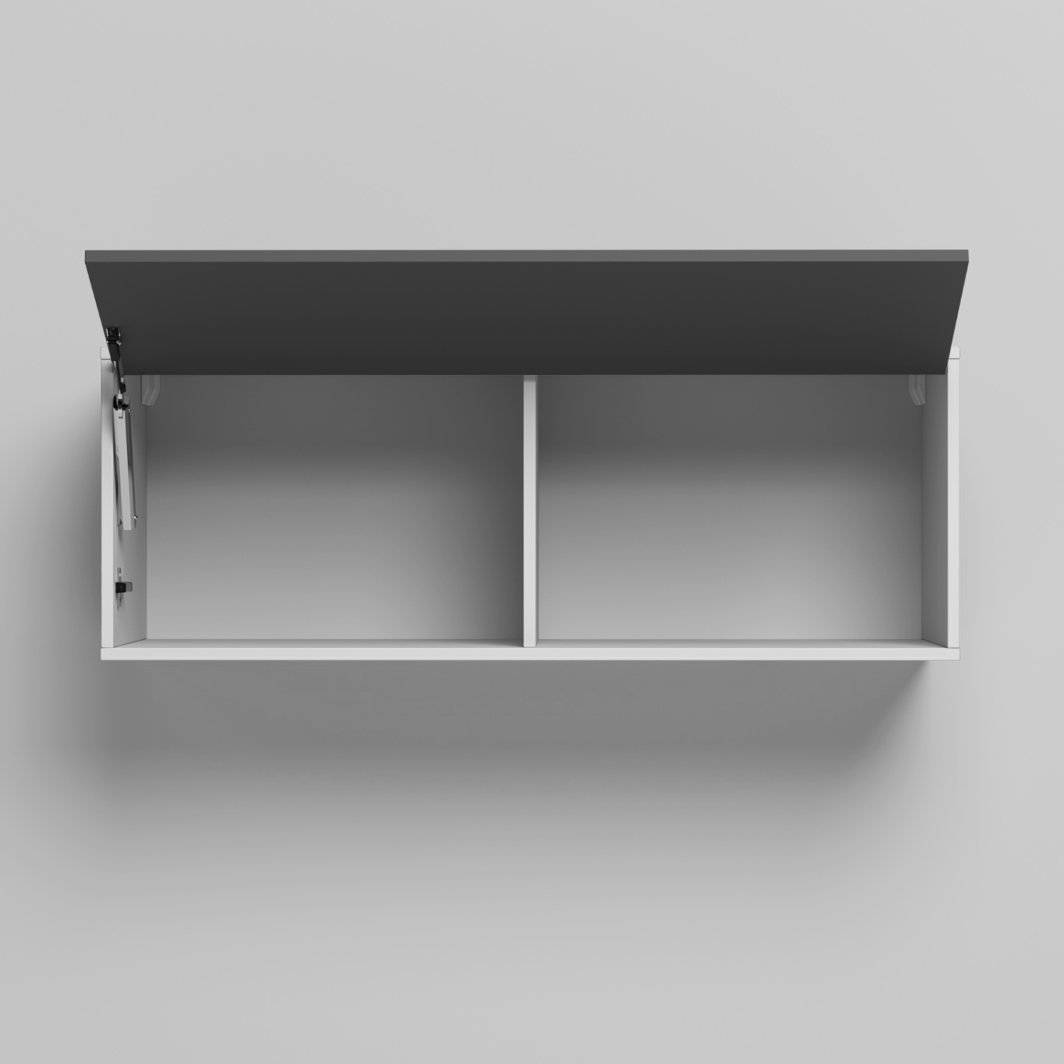 Nordic Overskab  Lav Model  110cm Farve Skab: Hvid  Front: Antracit