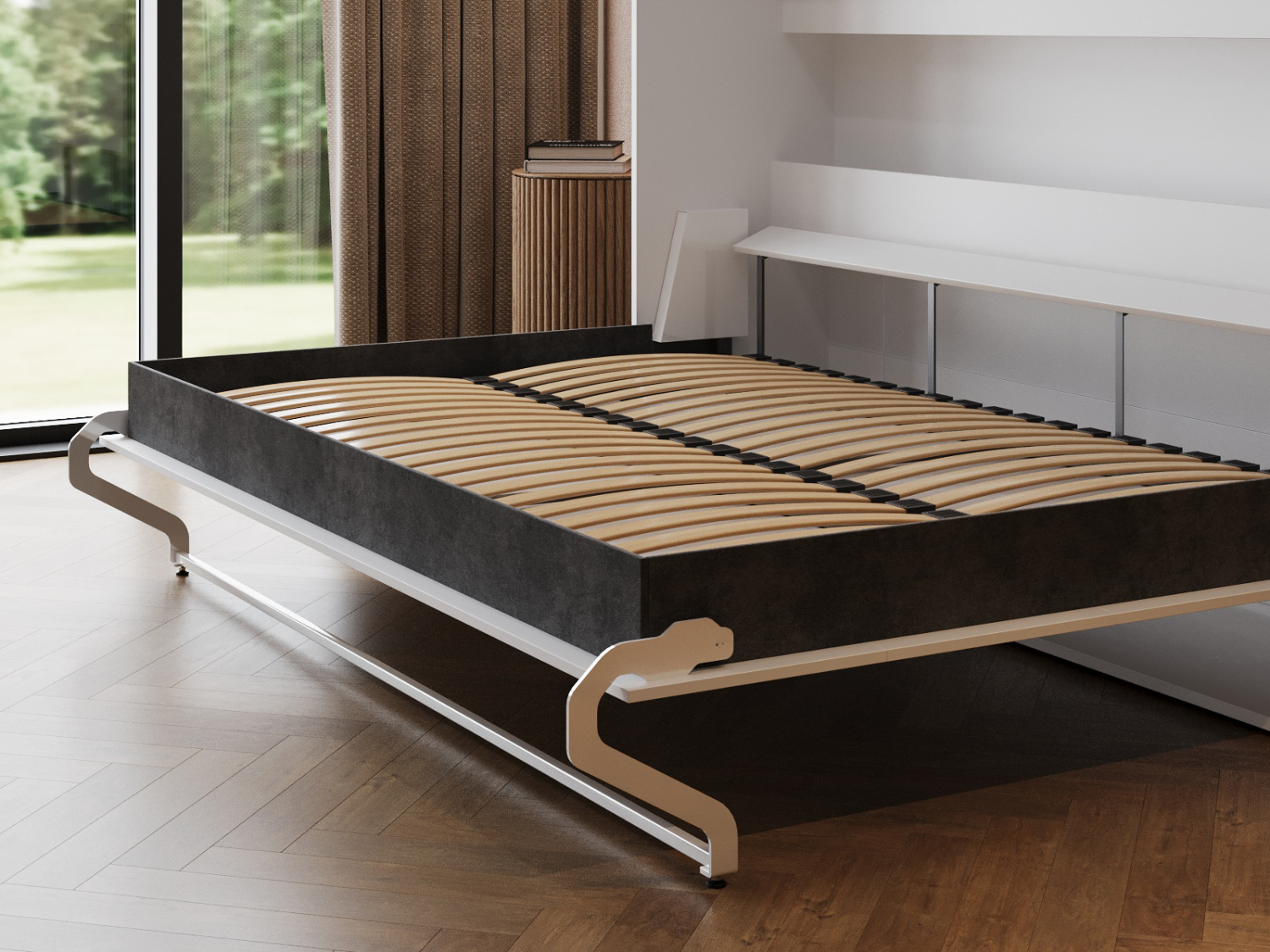 M2 Skabsseng Lav Model 160x200cm Farve Skab: Hvid Front: Antracit